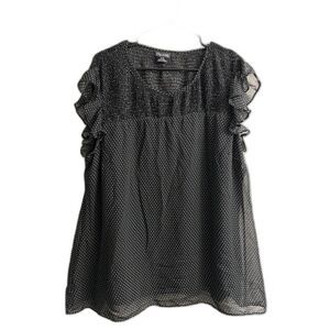 Women's City Chic Plus Size Polka Dot Ruffled Cap Sleeve Top Size 18W